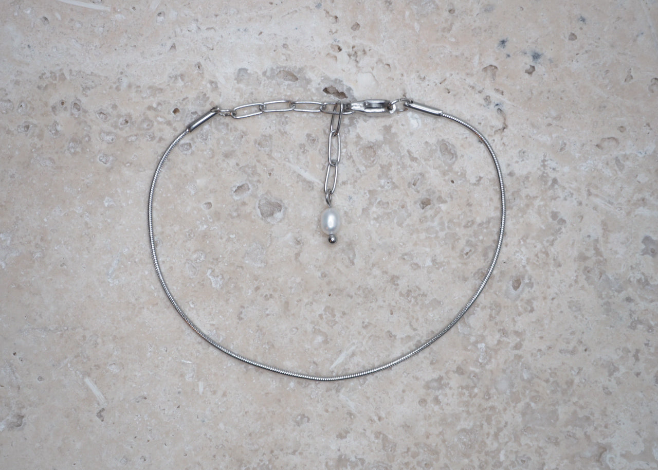 1mm snake bracelet silver 1