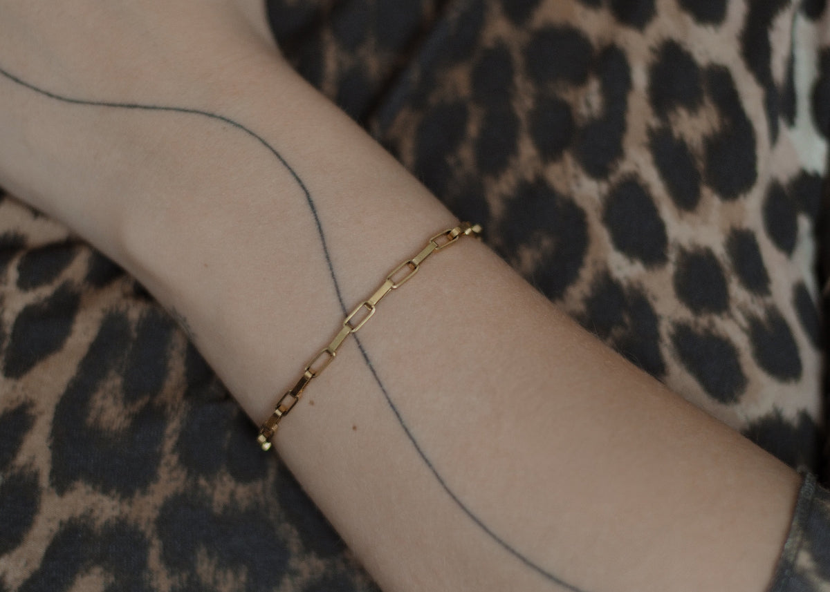 box chain bracelet gold 2