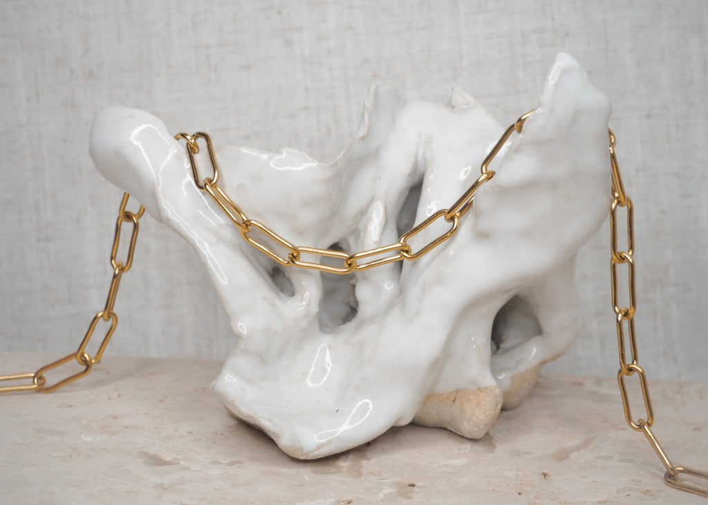 chunky paperclip necklace gold 3