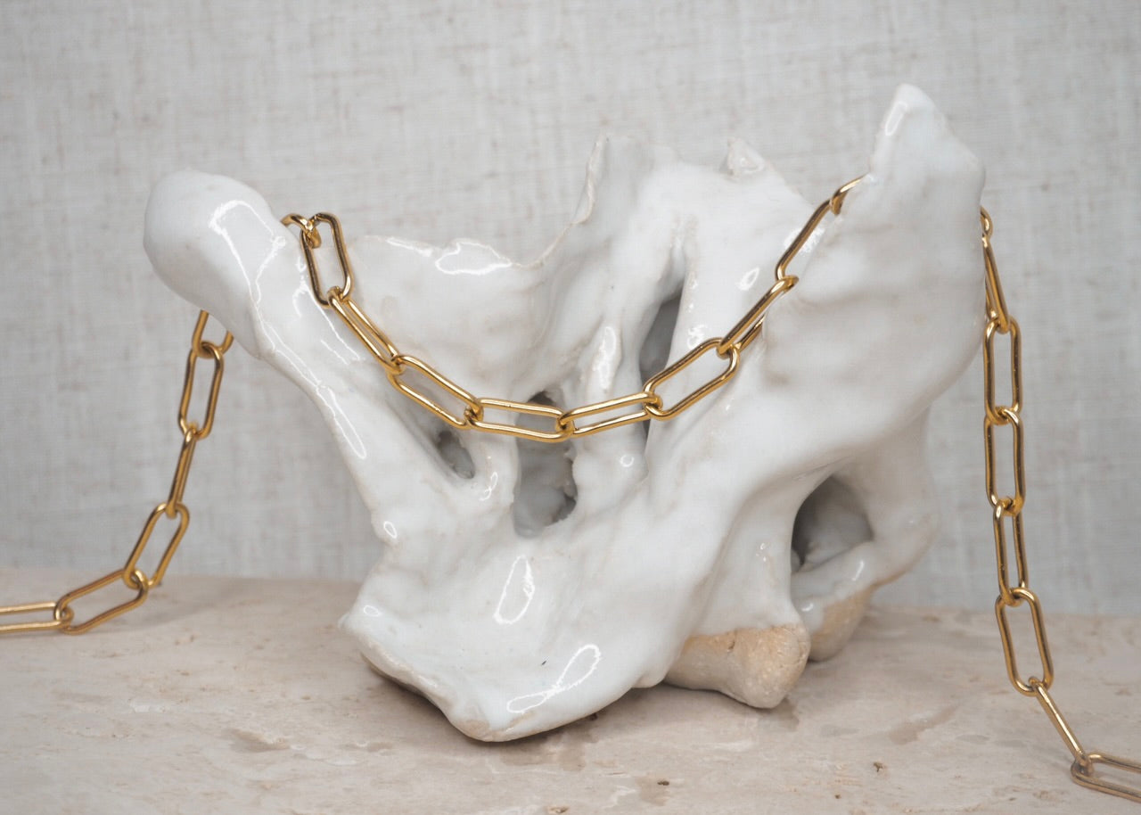chunky paperclip necklace gold 3