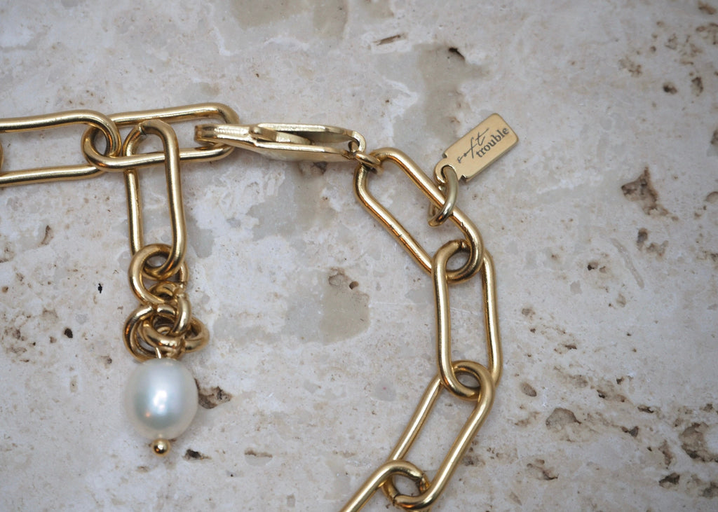 chunky paperclip bracelet gold 5