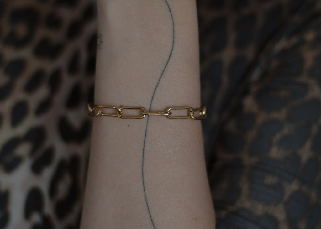 chunky paperclip bracelet gold 6