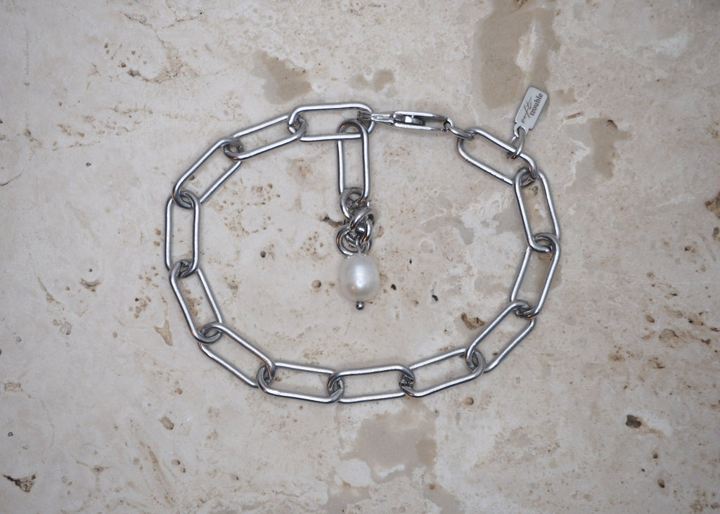 chunky paperclip bracelet silver 1