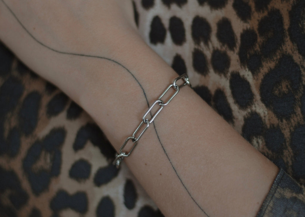chunky paperclip bracelet silver 2
