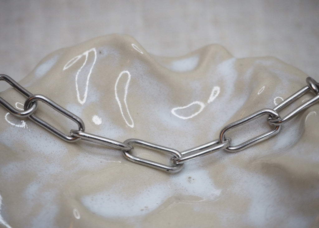 chunky paperclip bracelet silver 3