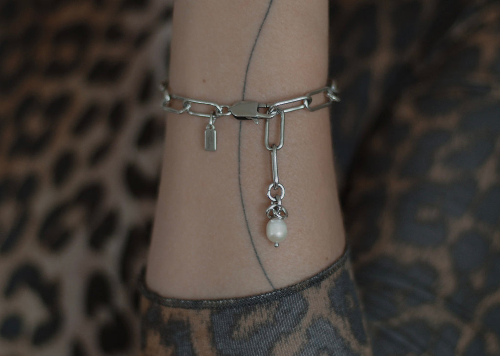 chunky paperclip bracelet silver 4