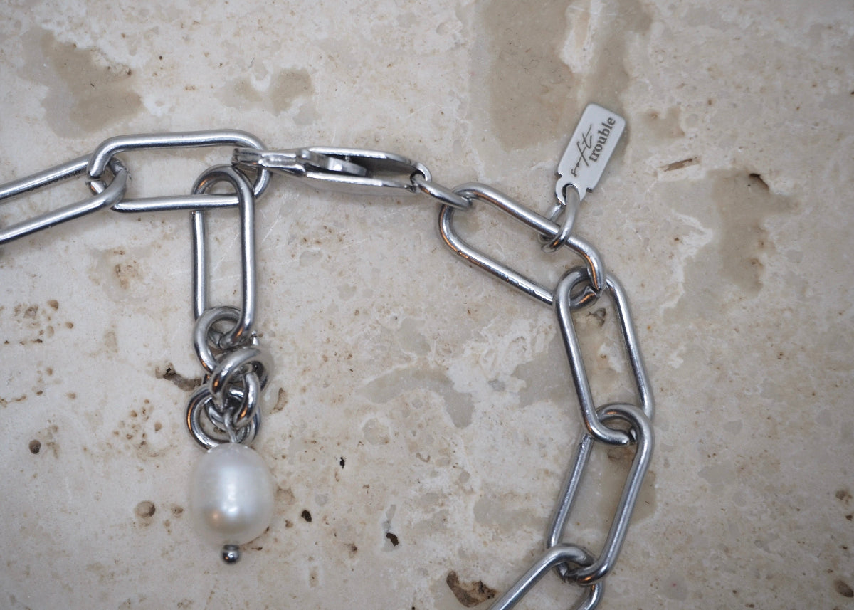 chunky paperclip bracelet silver 5