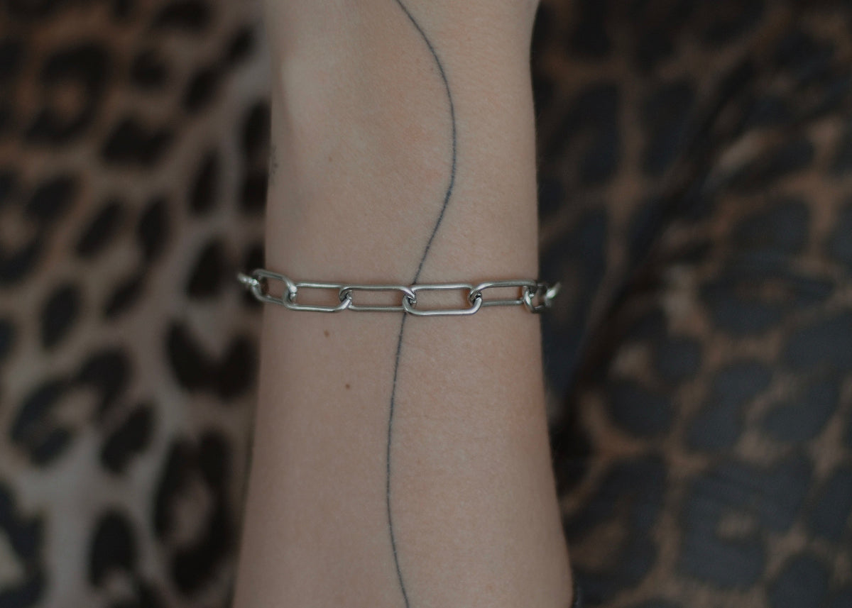 chunky paperclip bracelet silver 6