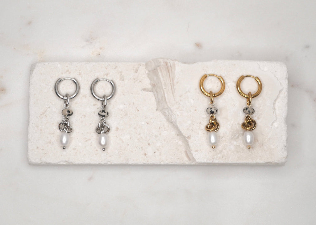 dalmi knot pearl hoops 1
