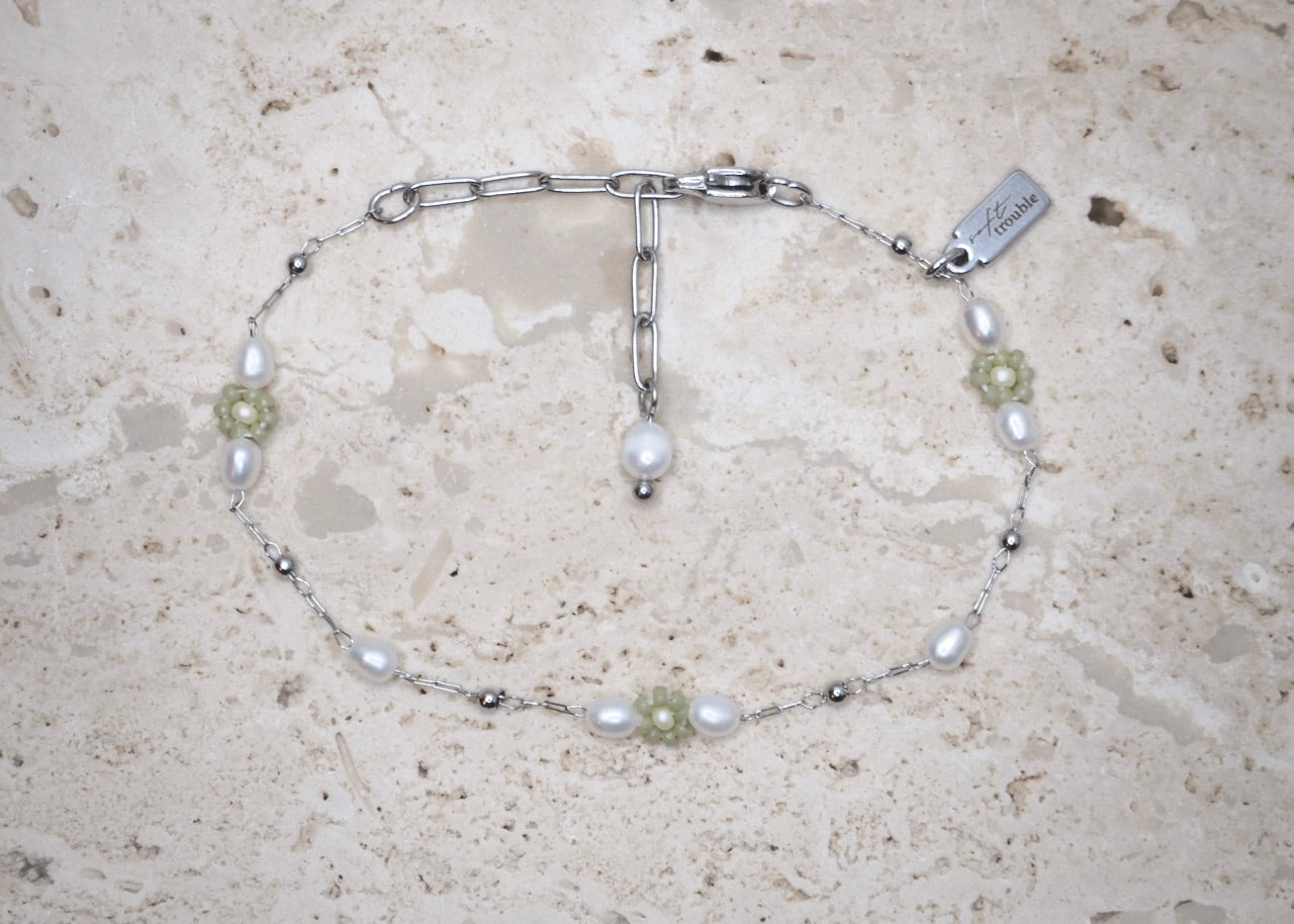 heavenly florals bracelet silver | serene sage 1