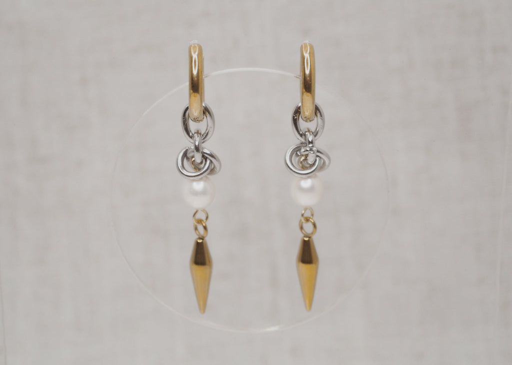 knot pearl spike hoops cold crush 1
