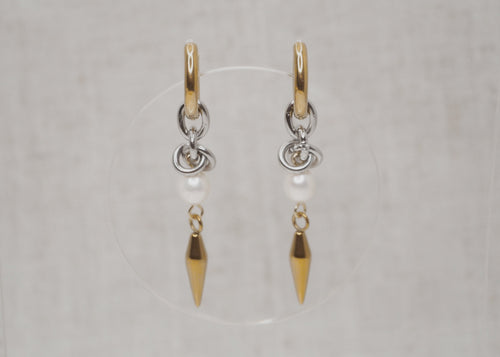 knot pearl spike hoops cold crush 1
