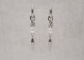 knot pearl spike hoops silver 1