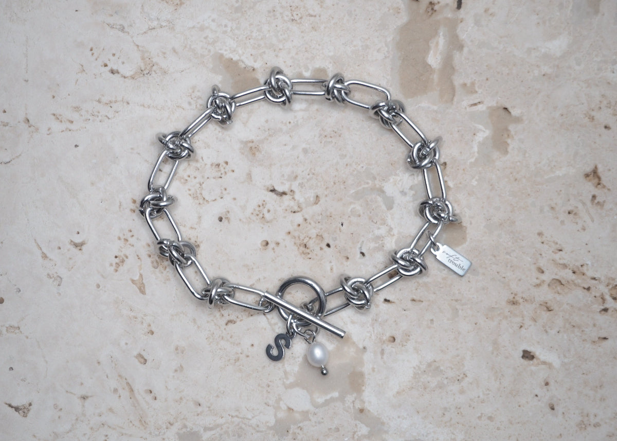 knots & toggle clasp bracelet silver 1