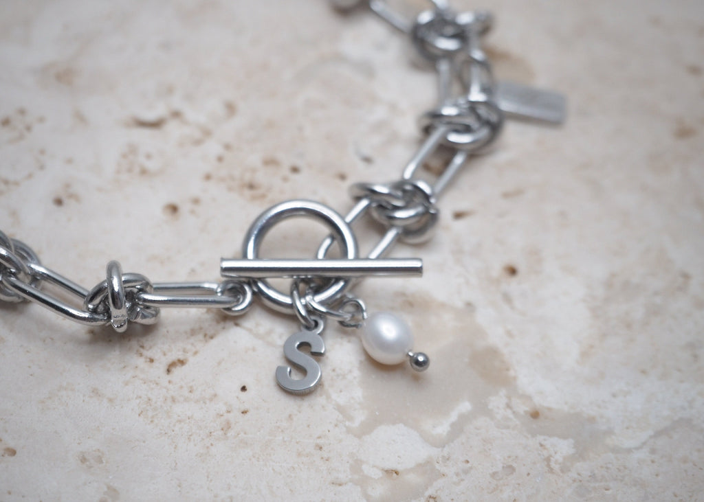 knots & toggle clasp bracelet silver 