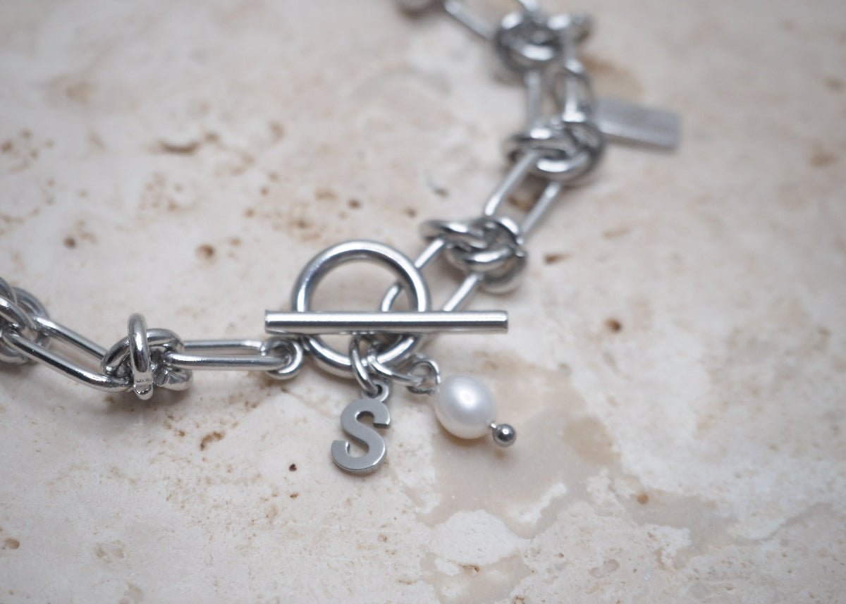 knots & toggle clasp bracelet silver 