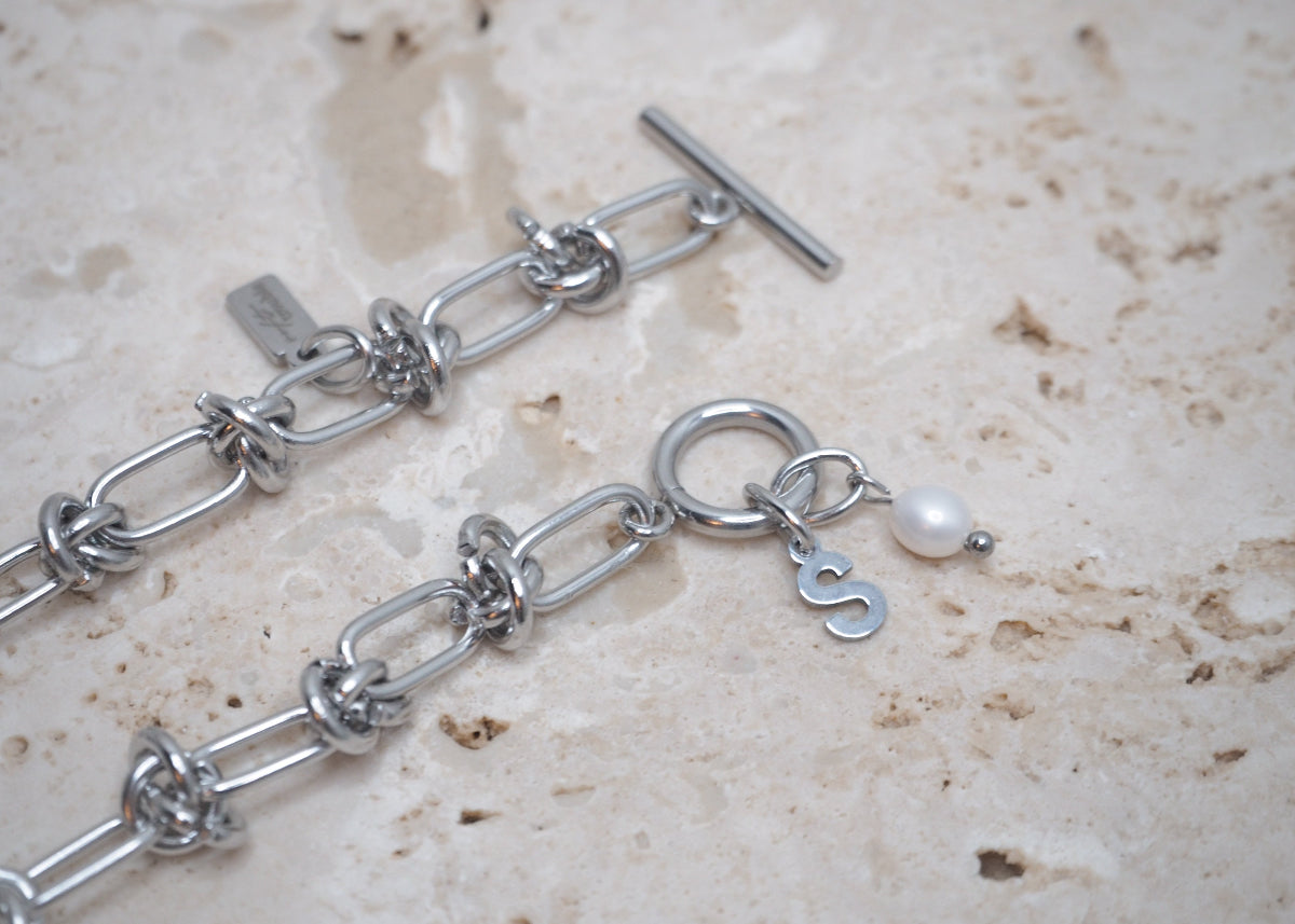 knots & toggle clasp bracelet silver 6