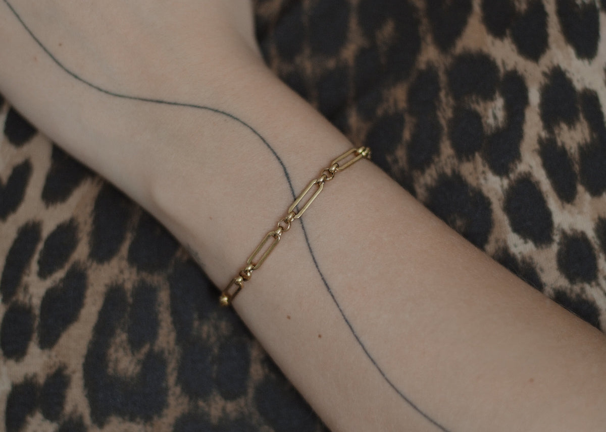 linked chain bracelet gold 2