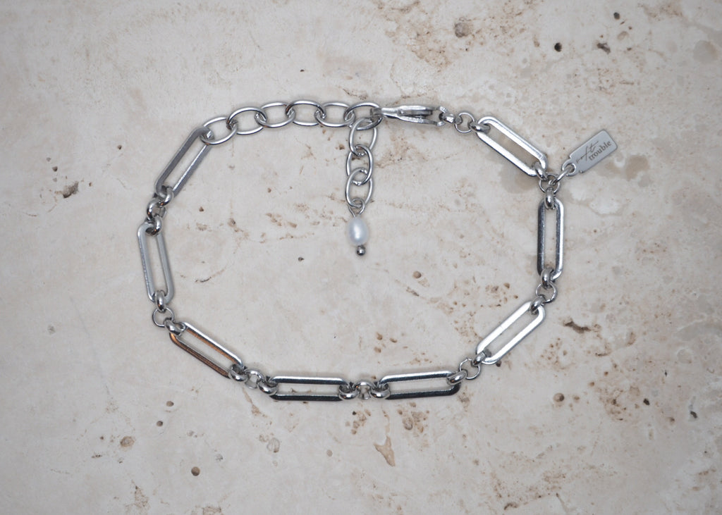 linked chain bracelet silver 1