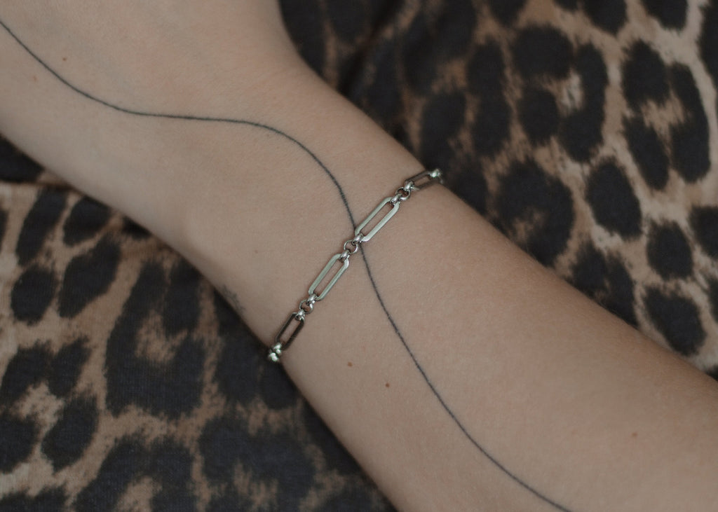 linked chain bracelet silver 2