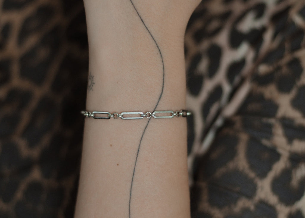 linked chain bracelet silver 6
