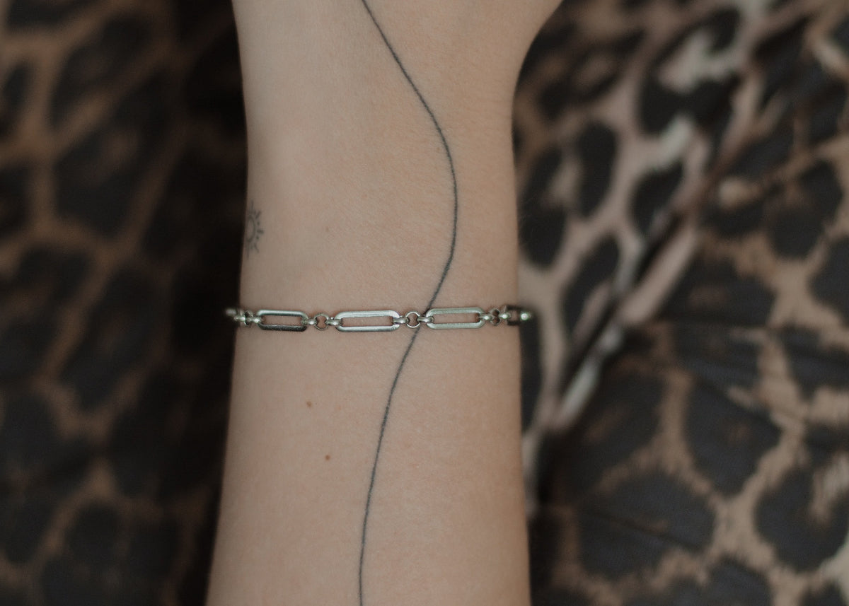 linked chain bracelet silver 6