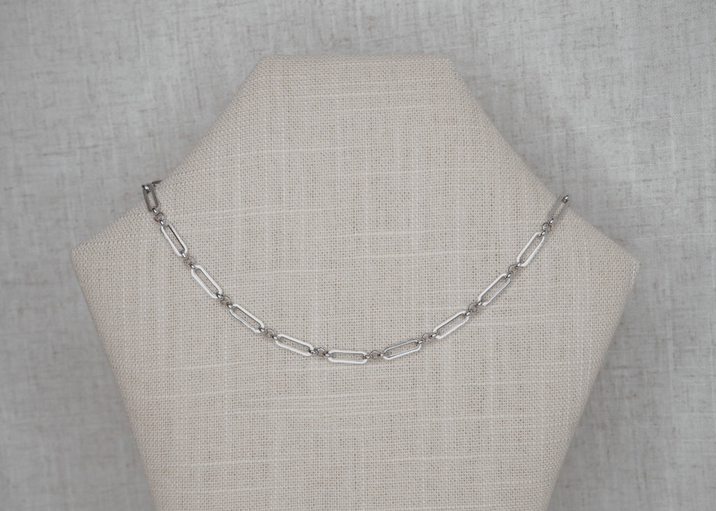 linked chain necklace silver 2