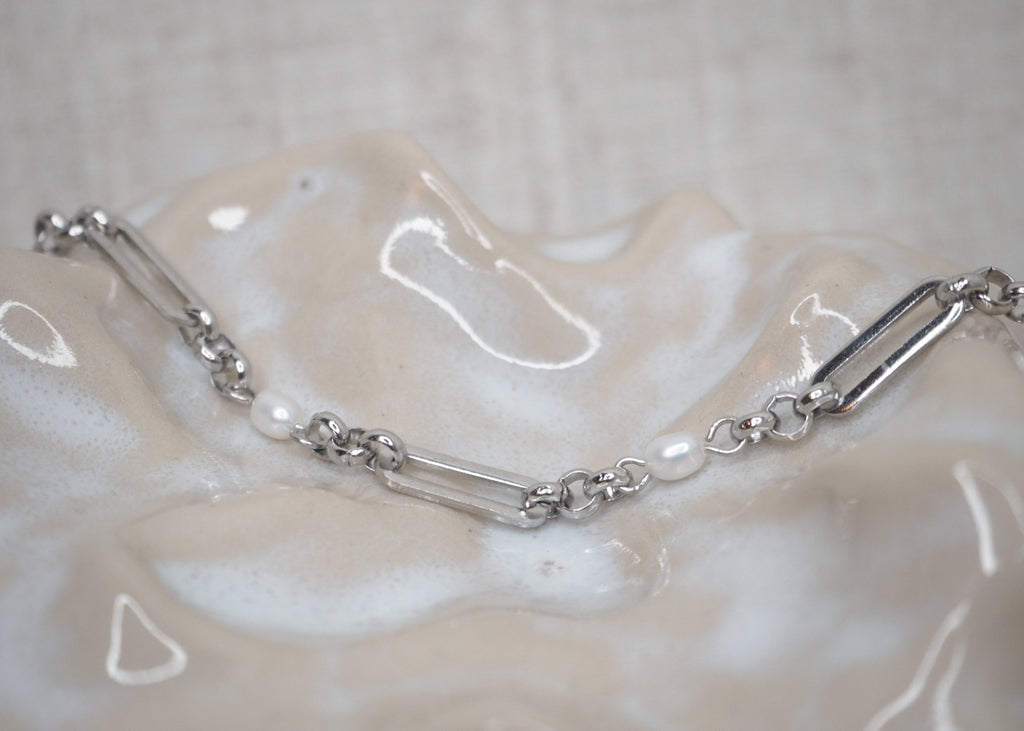 linked pearl bracelet silver 3