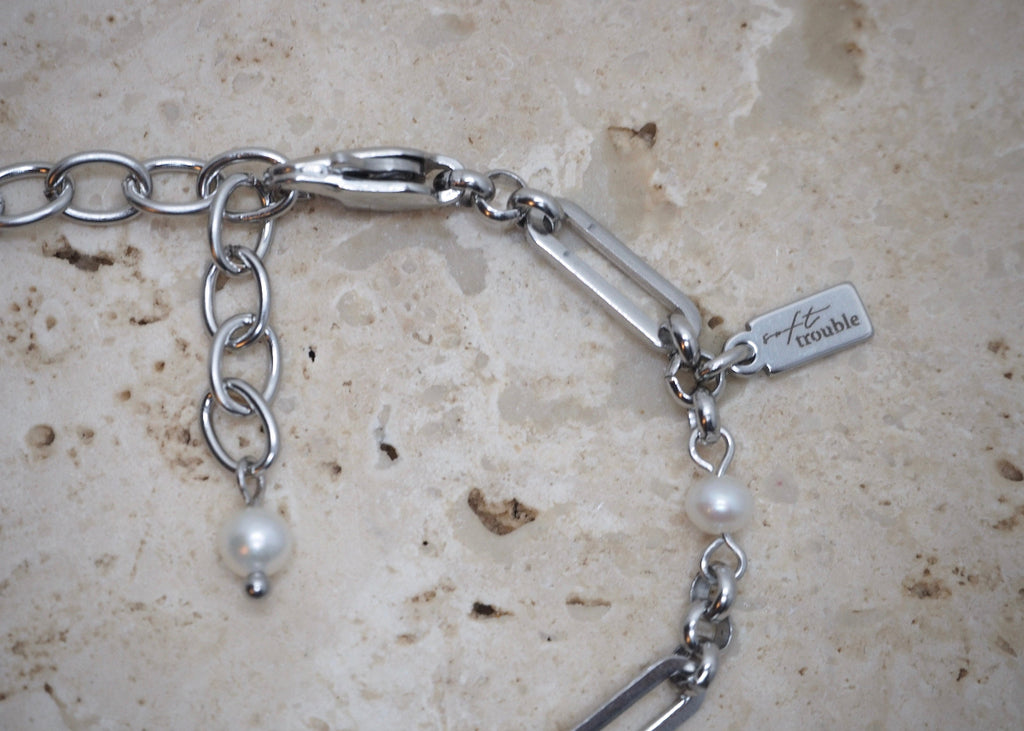 linked pearl bracelet silver 5
