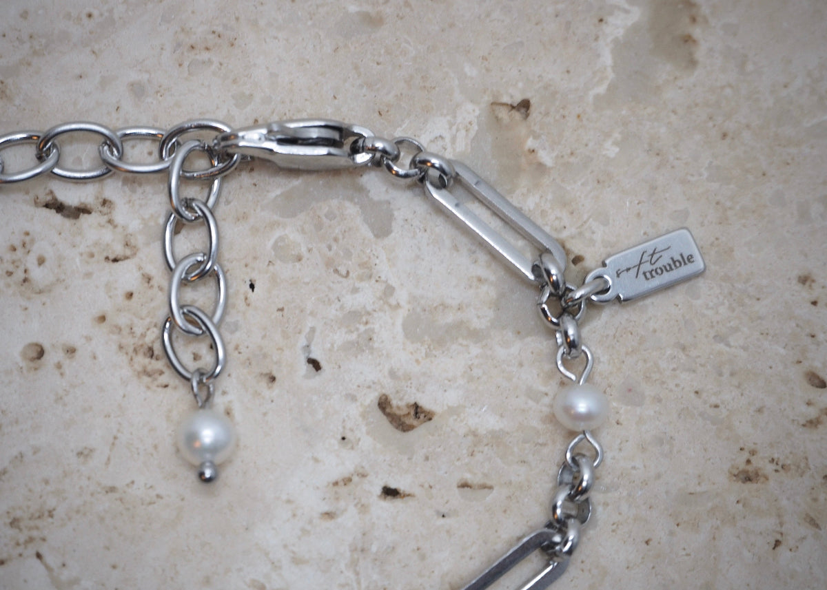 linked pearl bracelet silver 5