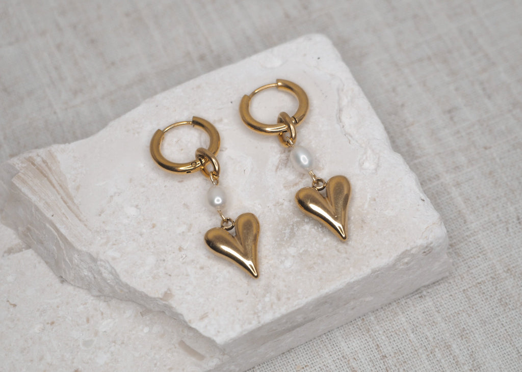 pearl heart hoops gold 2