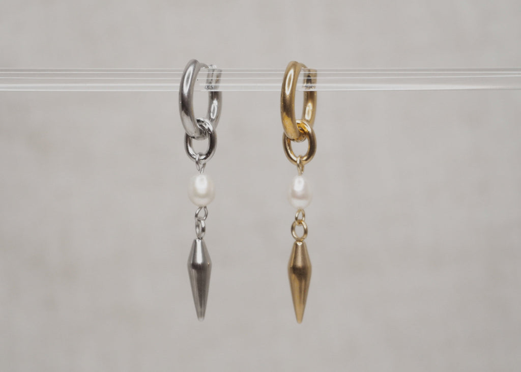 pearl spike hoops 1