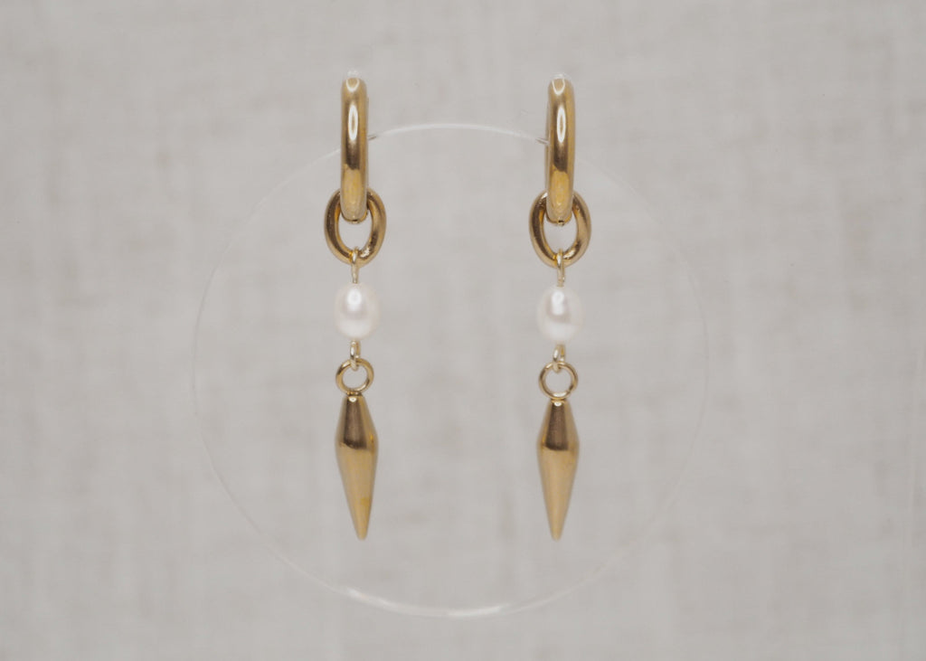 pearl spike hoops gold 1